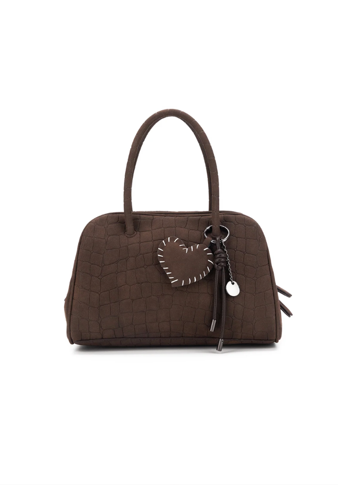 Lucinda Croc  Handbag Tote - Coffee