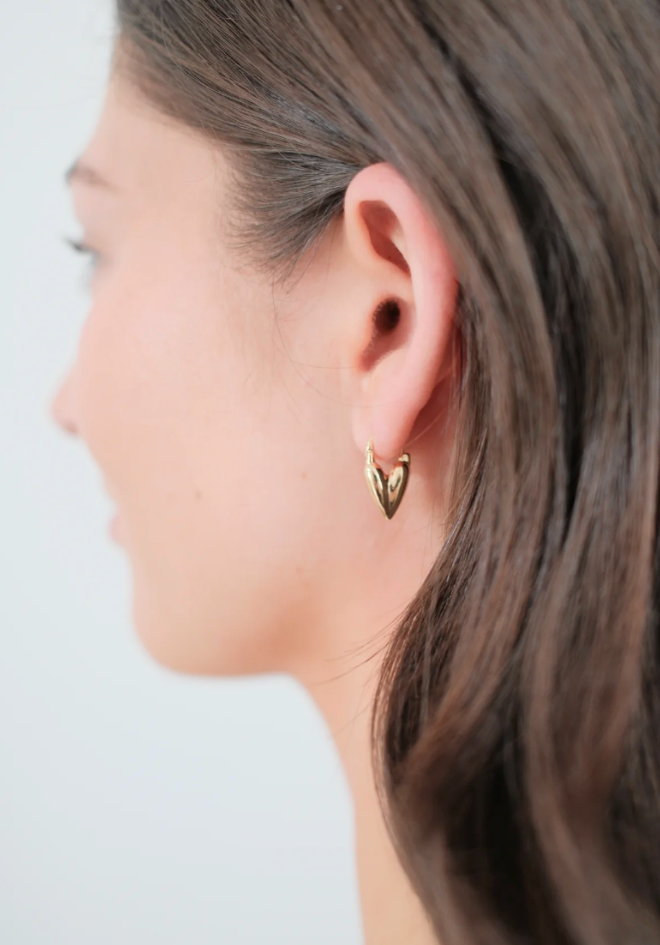 Jess Heart Hoop - Gold