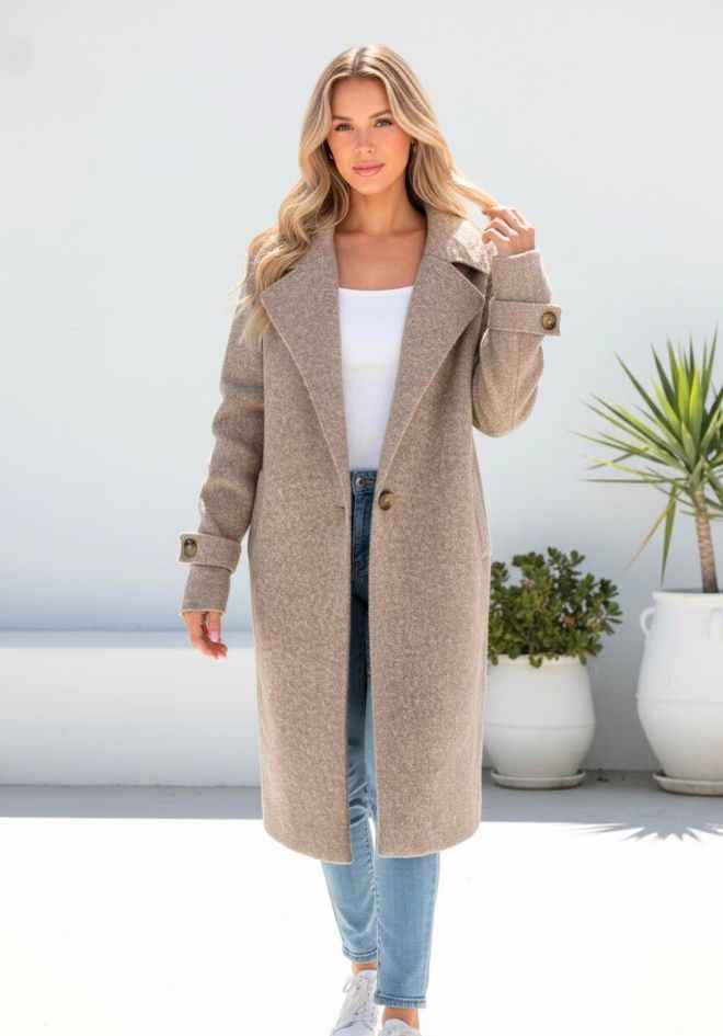 Eden Long Cardi - Latte