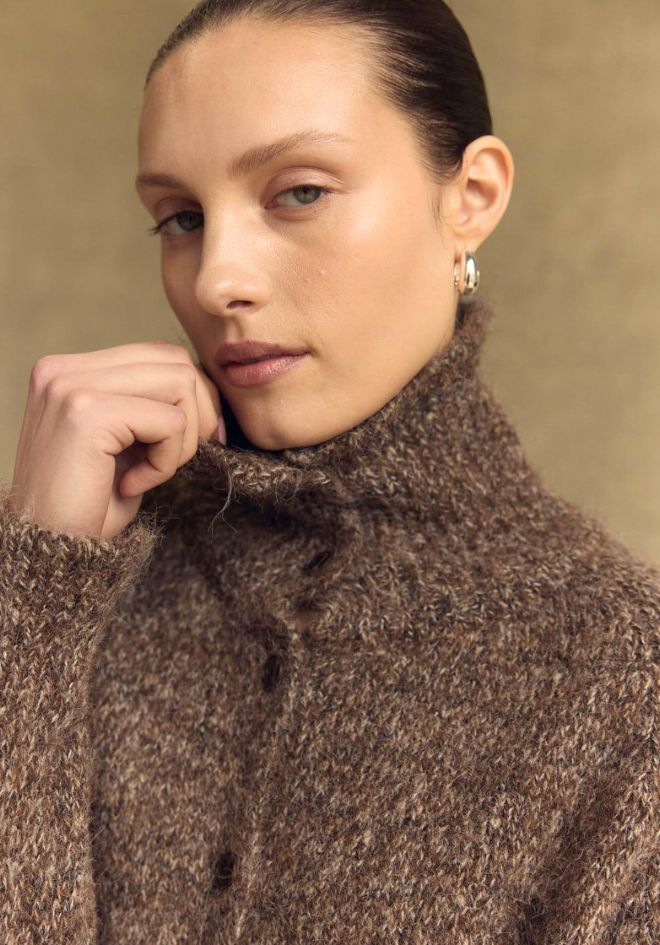 Sidney Button Up Cardigan - Espresso