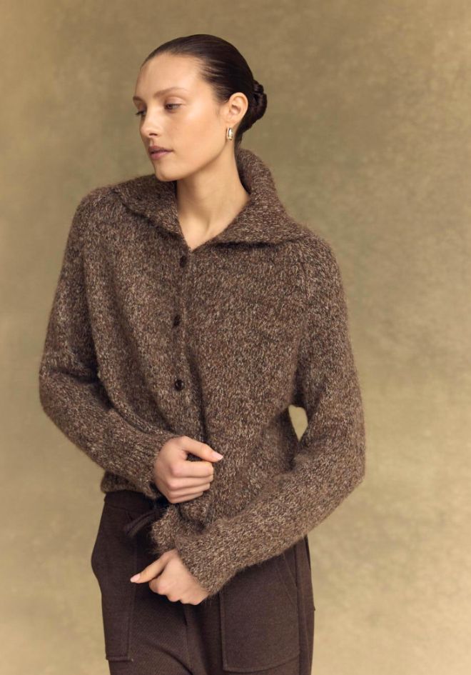 Sidney Button Up Cardigan - Espresso
