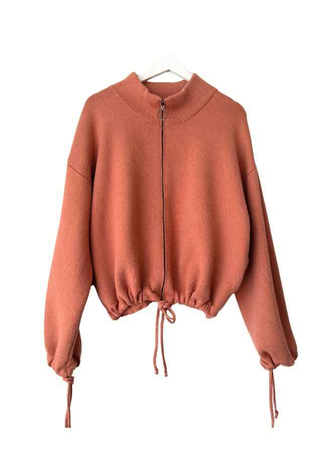 Jax Zip Cardigan - Peach