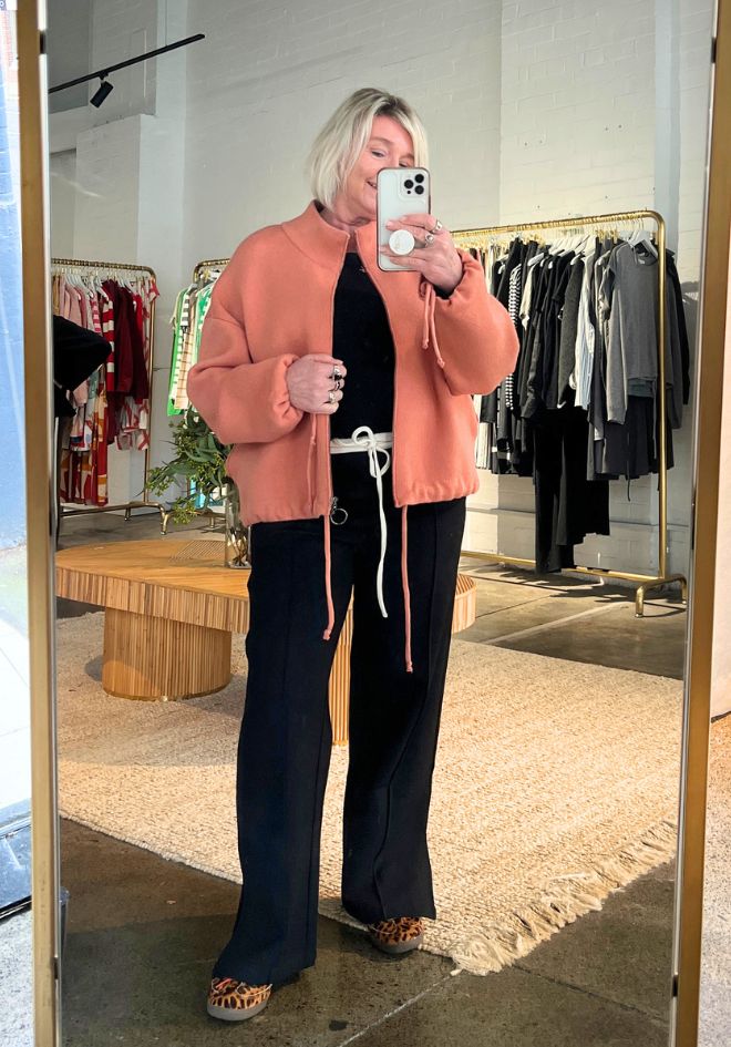 Jax Zip Cardigan - Peach