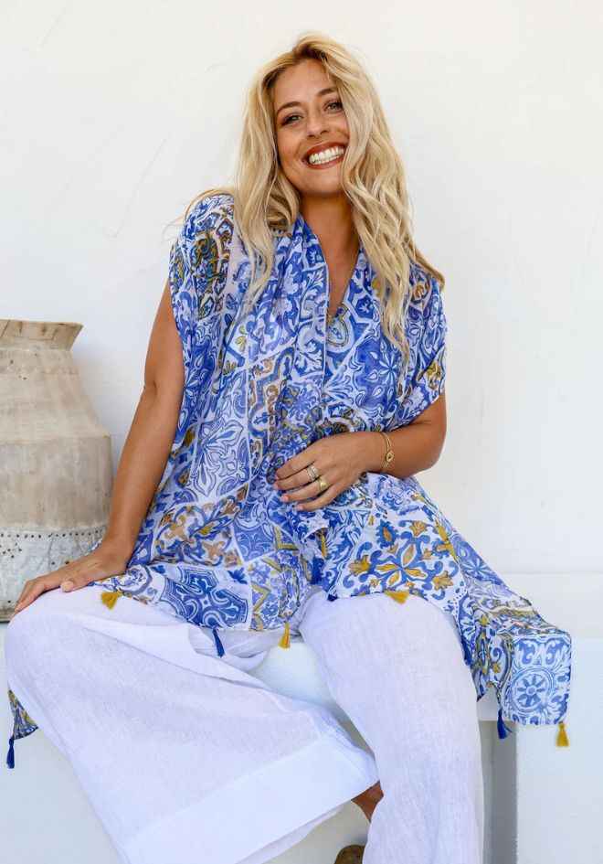 Chloe Scarf - Azure Blue