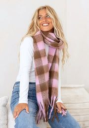 Gia Scarf - Pink Check
