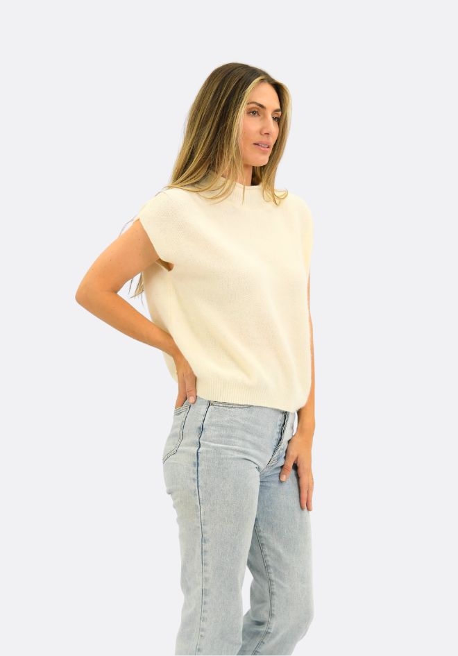Avery Knit Vest - Cream