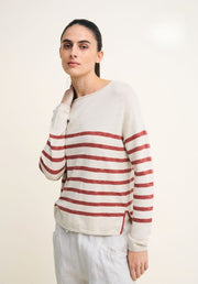 Bobbie Top - Natural/Terracotta