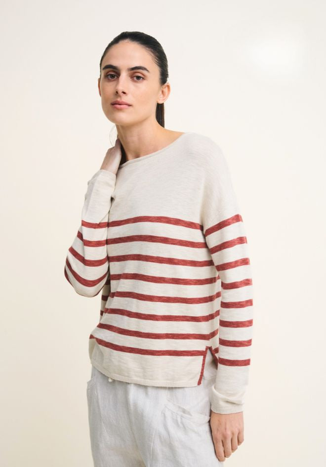 Bobbie Top - Natural/Terracotta