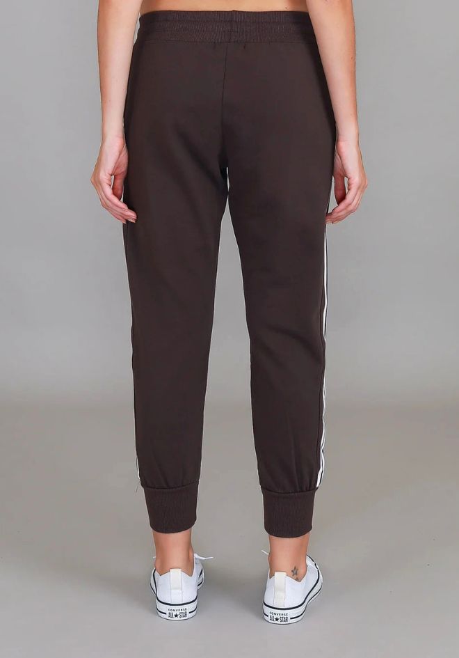 Pammy 3S Logo Sweatpants Truffle by 3rd Storey The Label — close-up rear view, available in Australia at Kat and Ko Clothing