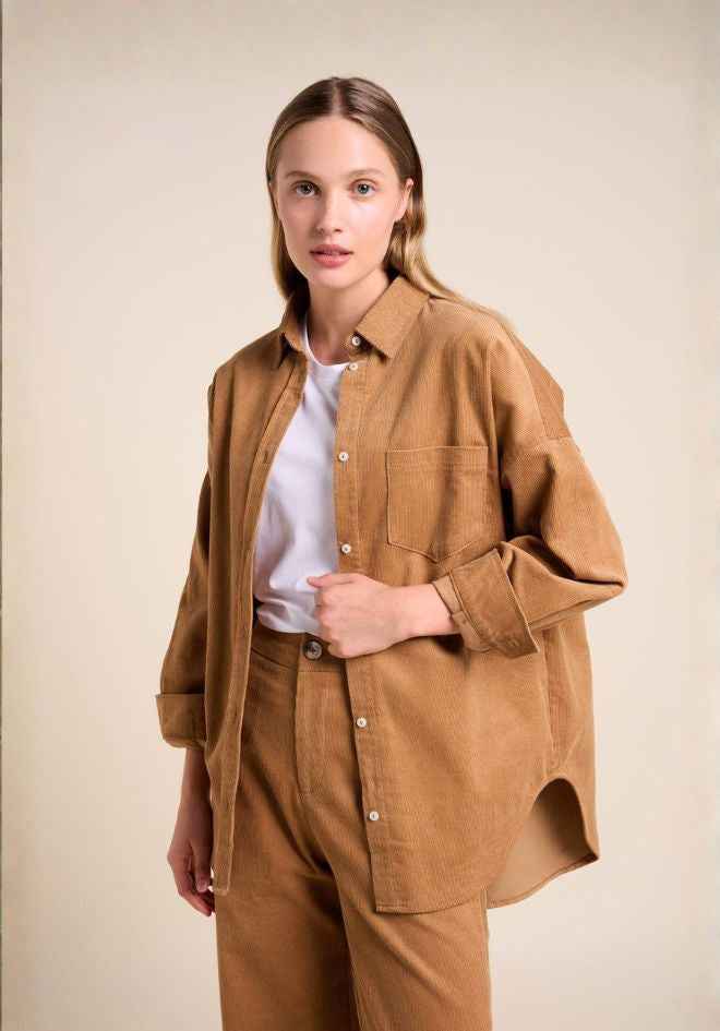 Khaite Cord Shirt - Camel