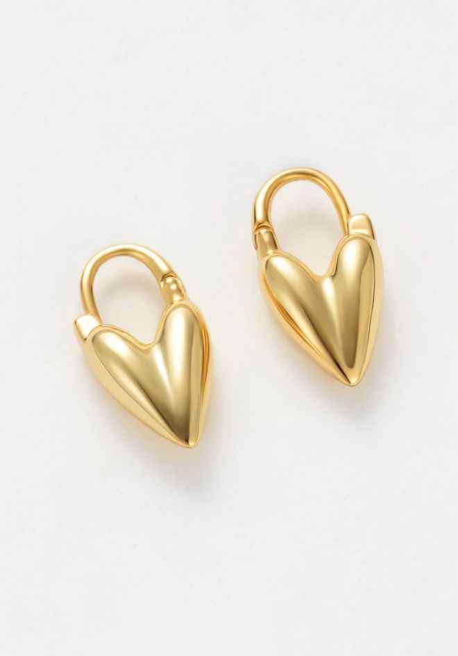 Jess Heart Hoop - Gold