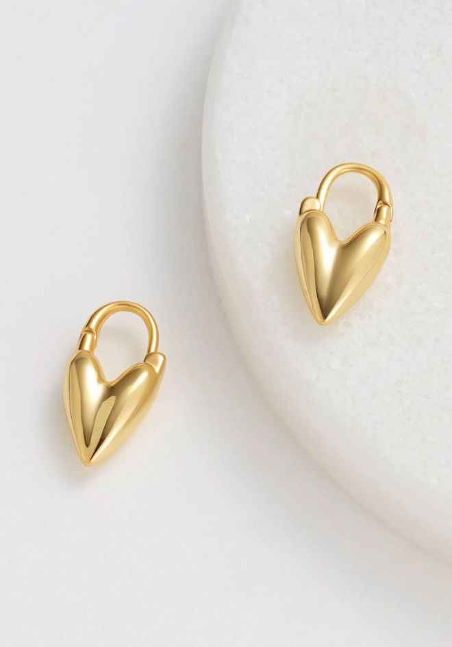 Jess Heart Hoop - Gold