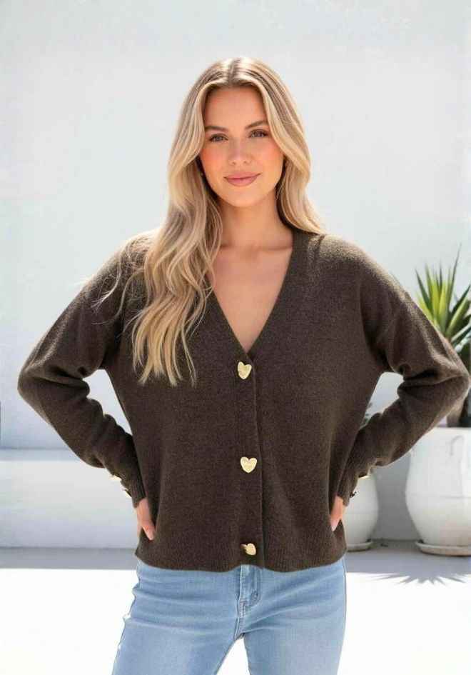 Lulu Love Cardi - Chocolate