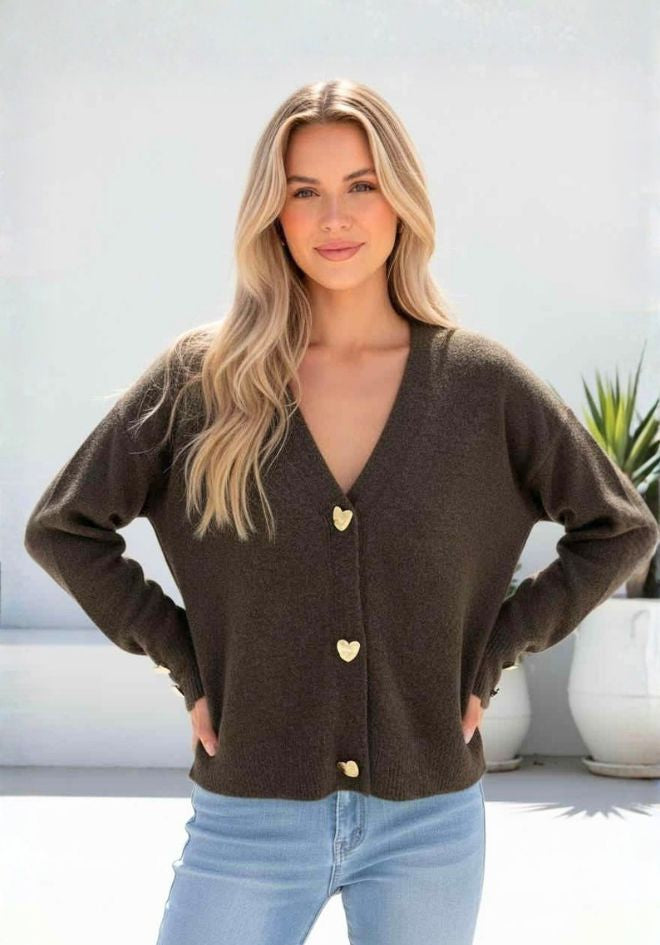 Lulu Love Cardi - Chocolate
