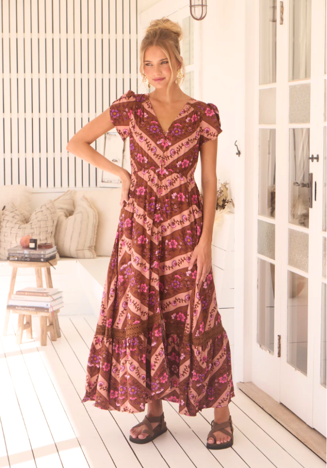 Savannah Print Carmen Maxi