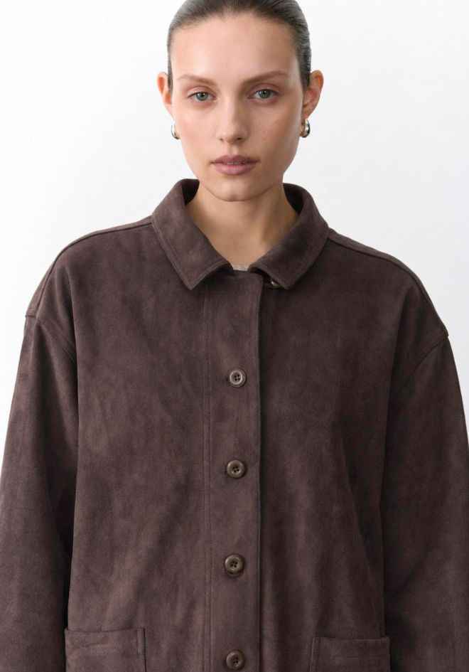 Suede Shacket - Chocolate
