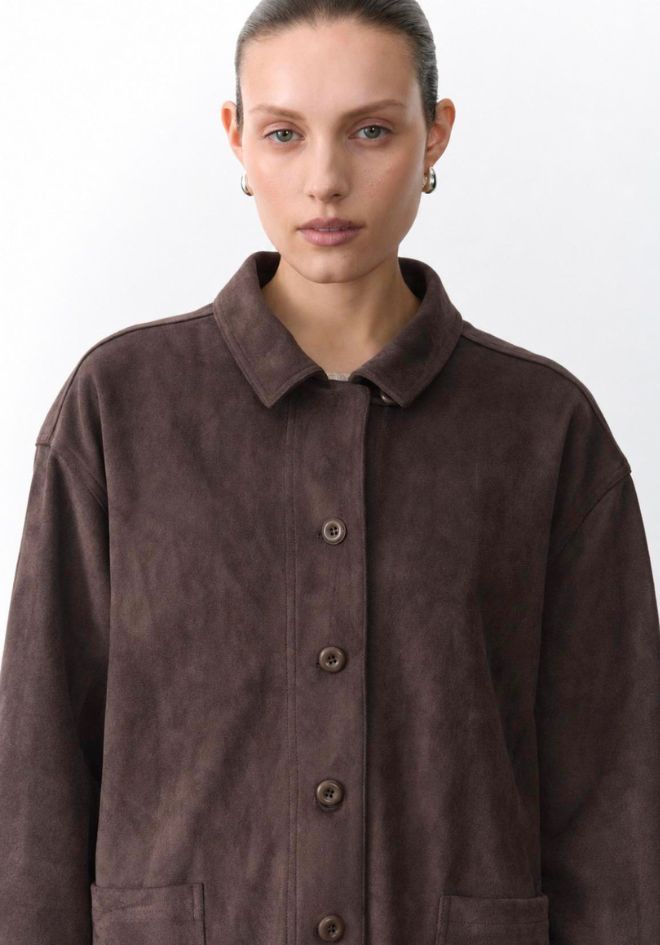 Suede Shacket - Chocolate