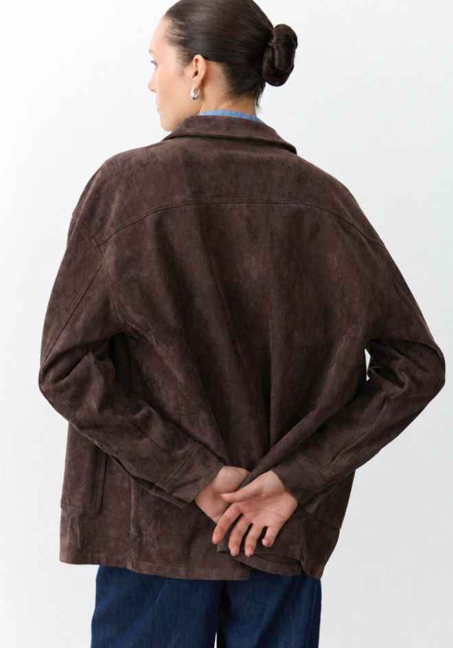 Suede Shacket - Chocolate