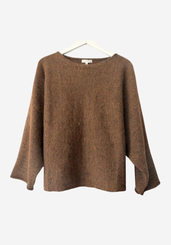 Batwing Speckle Jumper - Cinnamon