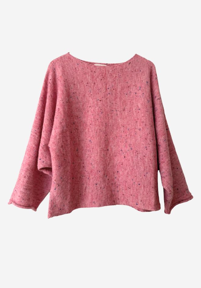 Batwing Speckle Jumper - Pink
