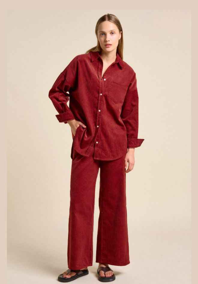 Khaite Cord Pants - Cherry