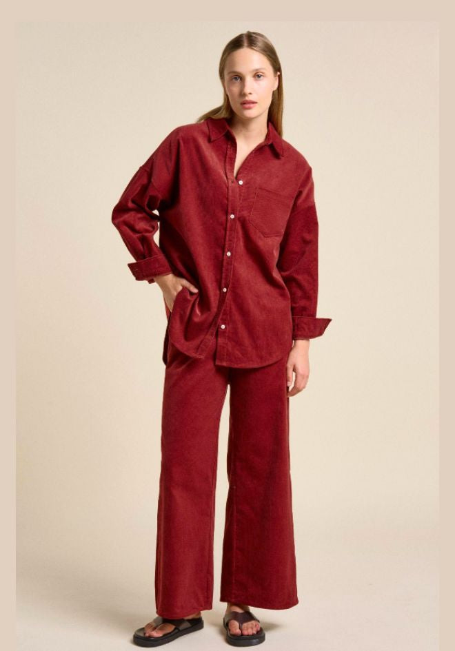 Khaite Cord Pants - Cherry