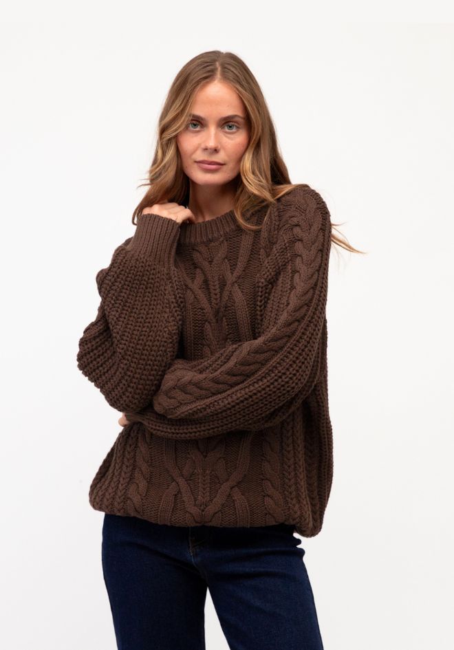 Lola Cable Knit - Chocolate