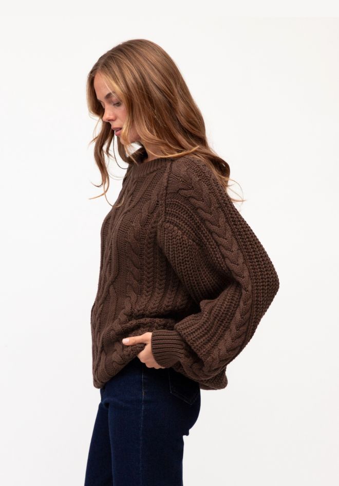 Lola Cable Knit - Chocolate