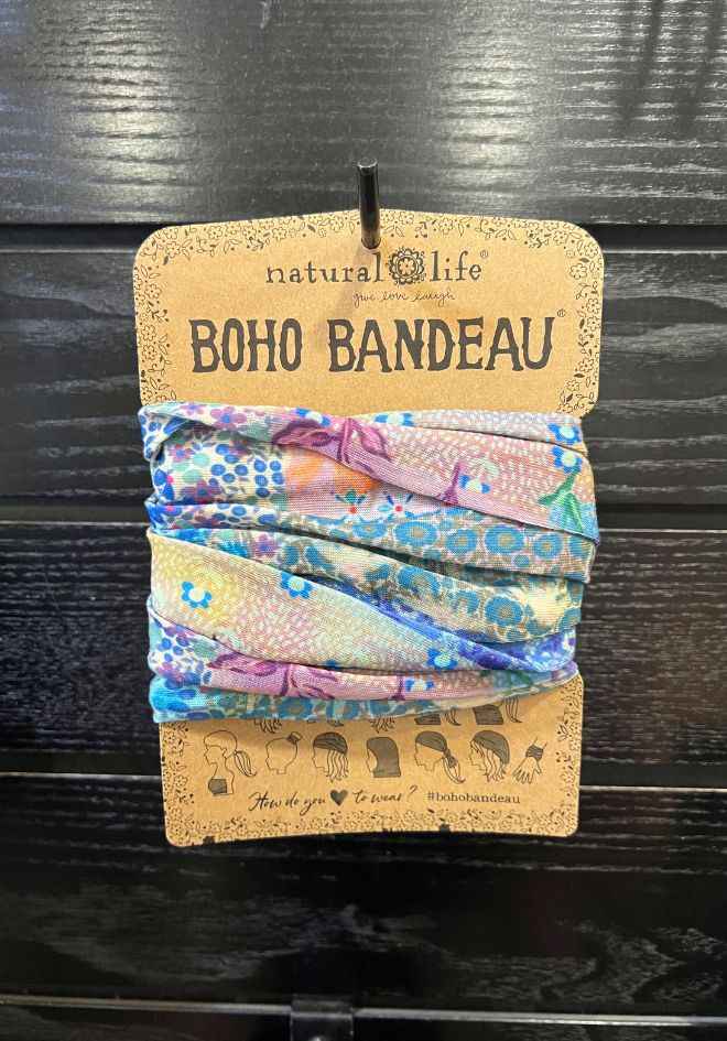 Boho Bandeau - Blue Waterclolour Patchwork