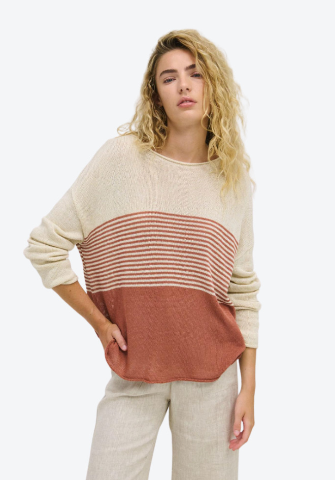 Emma Stripe Knit - Terracotta