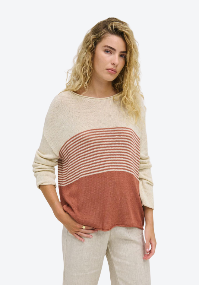 Emma Stripe Knit - Terracotta