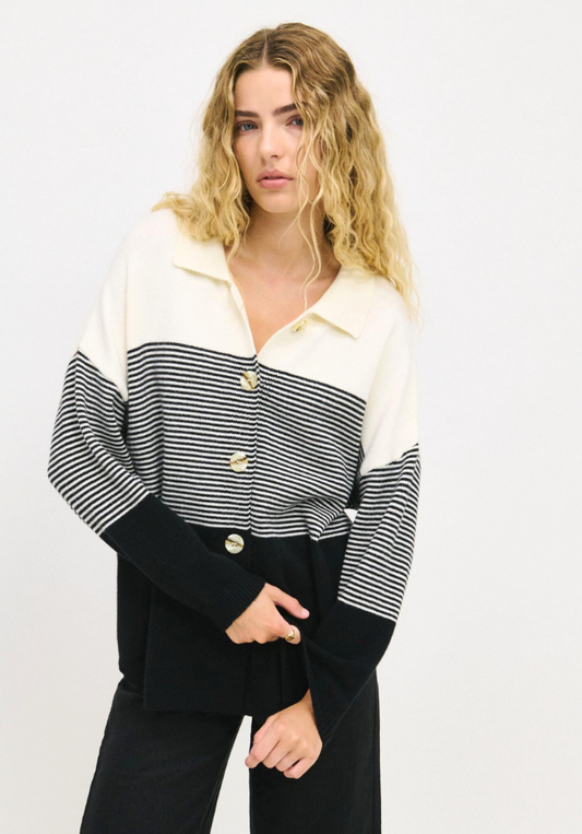 Stripe Knit Shirt - Black