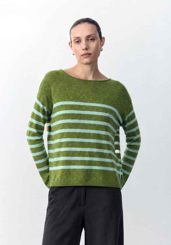 Bobbie Top - Moss/Seafoam