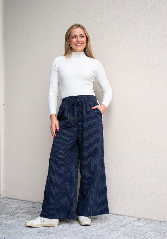 Surii Pinstripe Pants - Navy