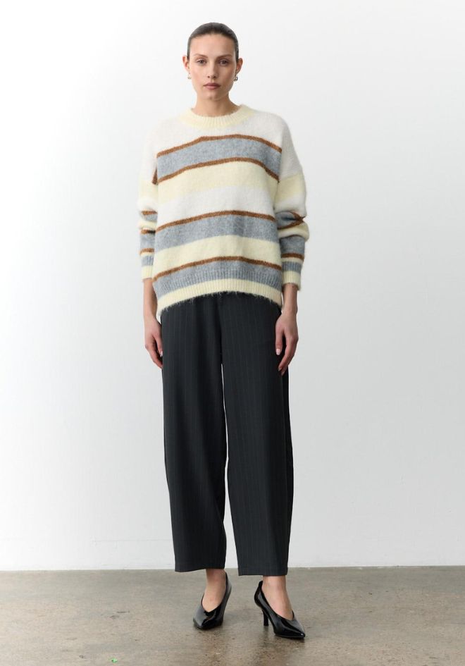 Lizzi Sweater Grey by Little Lies — relaxed grey knit sweater, versatile layering piece for all-season wear