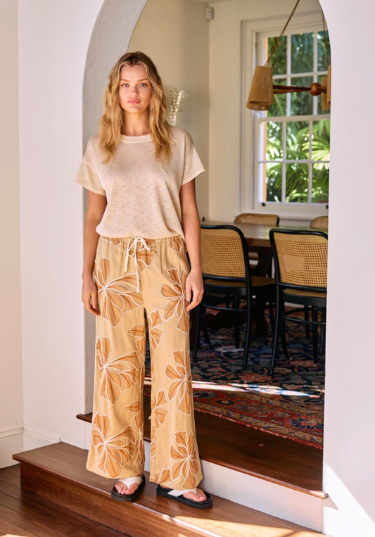 Floral Embroidered Pants