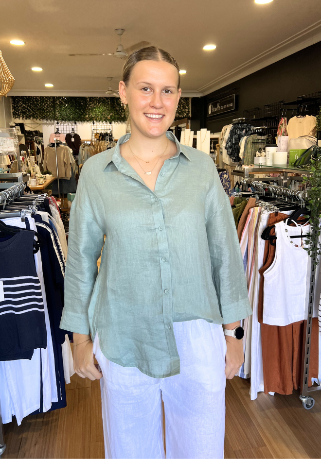 Boyfriend Shirt - Seafoam