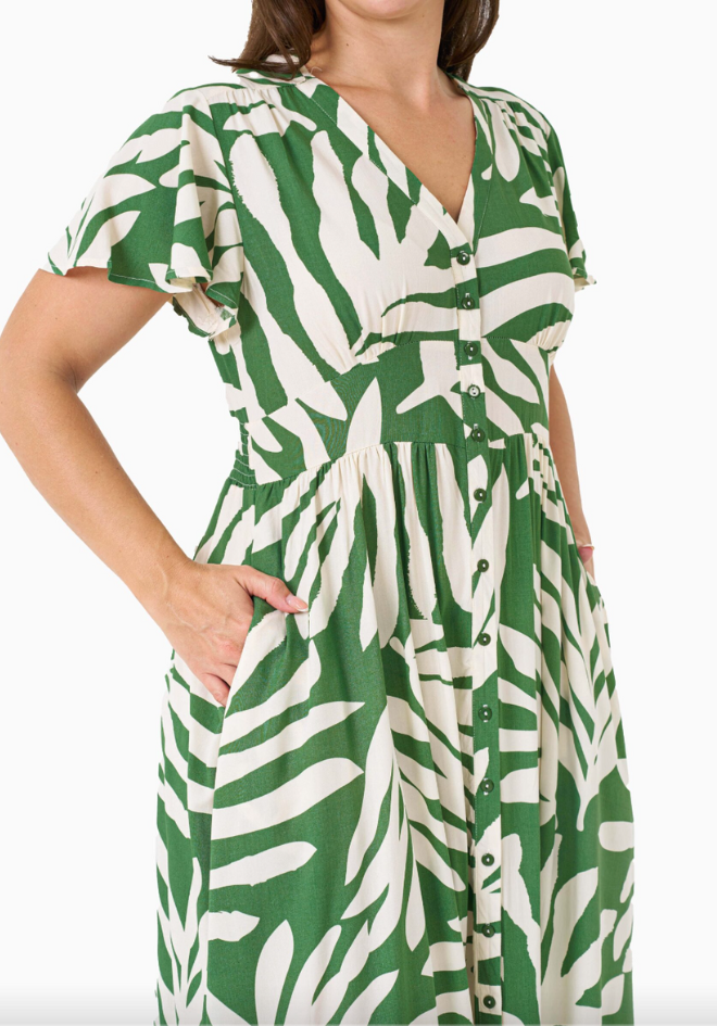 Valerie Midi Dress - Sage