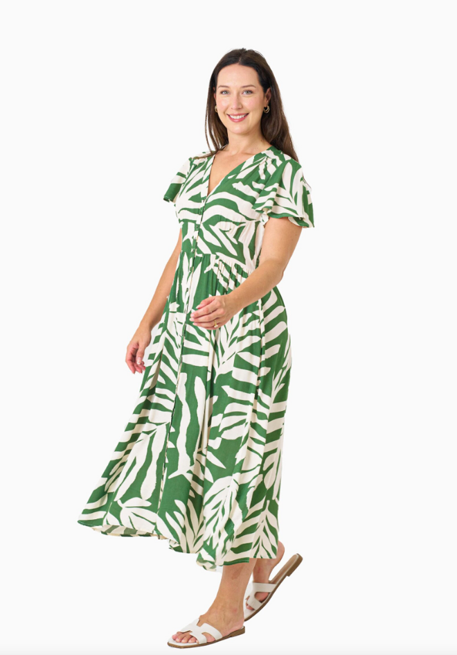 Valerie Midi Dress - Sage