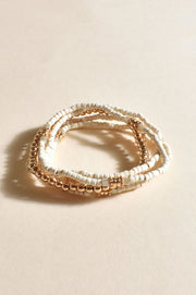 Lucinda Mixed Layered Bracelet Set - Natural - Kat and Ko Clothing