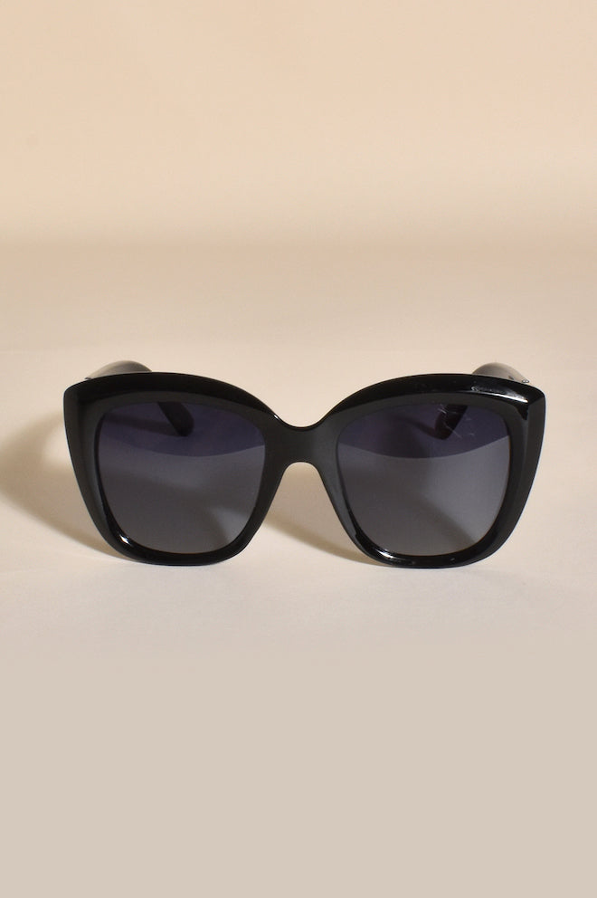 Adorne Sunset Boulevard Sunglasses Black - Front View | Kat and Ko Clothing