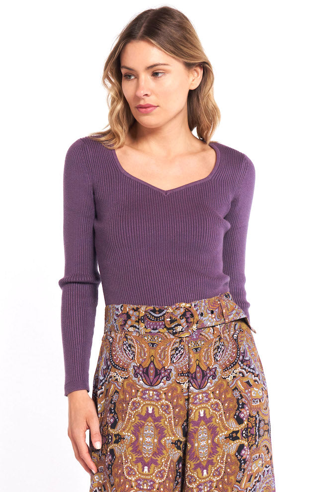 Bailee Knit - Violet - Kat and Ko Clothing