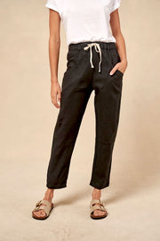 Luxe Pants in Black by Little Lies — relaxed wide-leg linen pants in classic black, an effortless everyday wardrobe staple