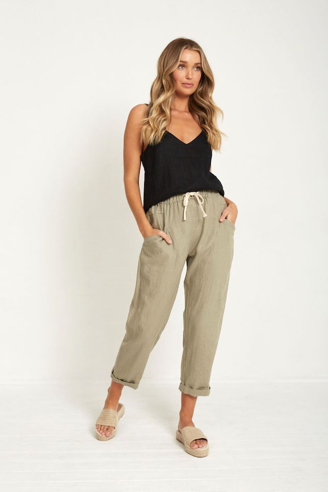 Luxe Pant - Khaki - Kat and Ko Clothing