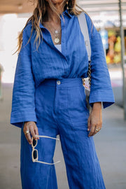Jude Linen Pants - Cobalt