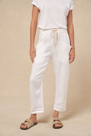 Luxe Pants in White by Little Lies — clean white wide-leg trousers for effortless everyday wear