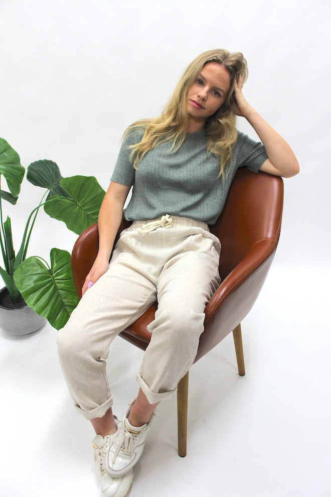 Luxe Pants - Natural - Kat and Ko Clothing