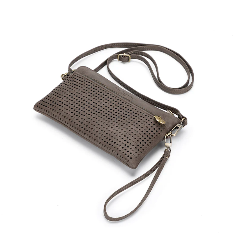 Nina Crossbody Clutch - Dark Taupe - Kat and Ko Clothing
